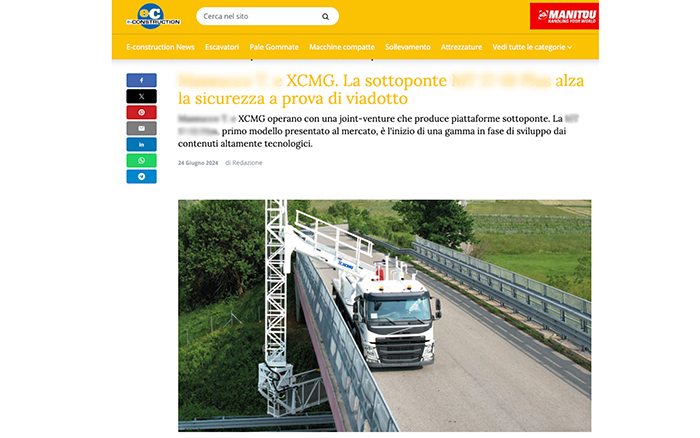 欧洲媒体e-CONSTRUCTION点赞bifa必发桥梁检测车